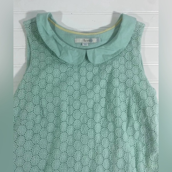 Boden Mint Green Eyelet Tank Top Lined Side Zipper Size 4R Preppy Romantic - Picture 12 of 15